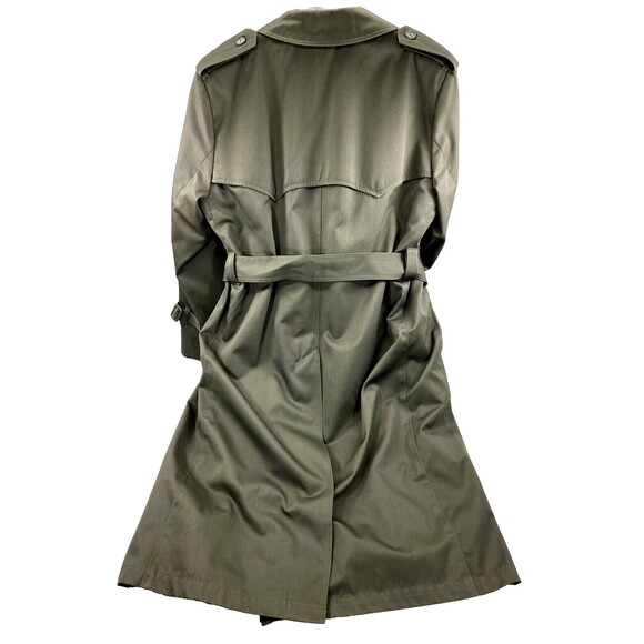 Towne London Fog OverCoat Trench Lined Zip Double Breast Khaki Green 38 40 S Men - Picture 4 of 14